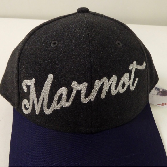 Marmot Wool Blend Trucker Cap 2 Tone Hat NWT Embroidered Logo - Picture 4 of 8